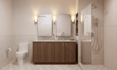a bathroom with a toilet and a sink