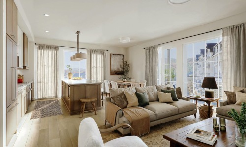 living area with easy access to other rooms