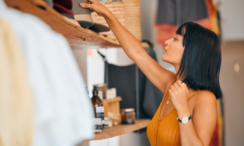 a woman shopping