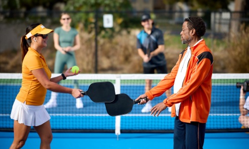 people playing pickleball